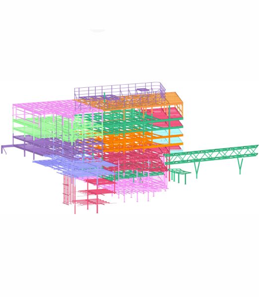 CCMC Tower steel model showing new framing integrated into the existing building