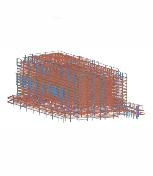 LandMark Center Phase 3 steel model with multi-finish member management callouts